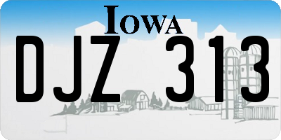 IA license plate DJZ313