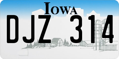 IA license plate DJZ314