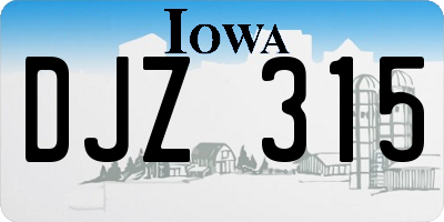 IA license plate DJZ315