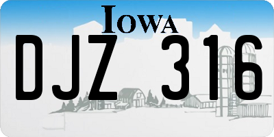 IA license plate DJZ316