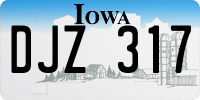 IA license plate DJZ317
