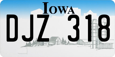 IA license plate DJZ318