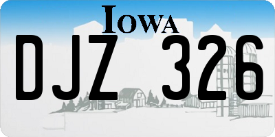 IA license plate DJZ326