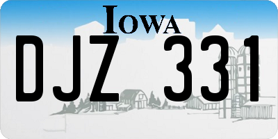 IA license plate DJZ331