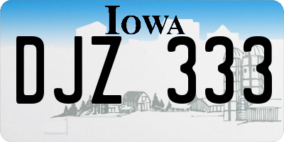 IA license plate DJZ333