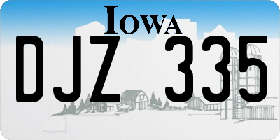 IA license plate DJZ335