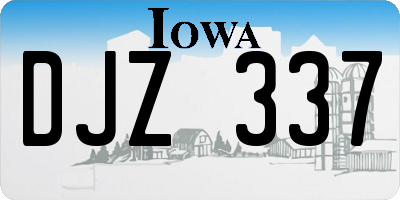 IA license plate DJZ337