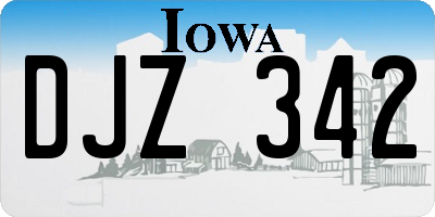 IA license plate DJZ342