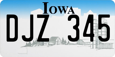 IA license plate DJZ345