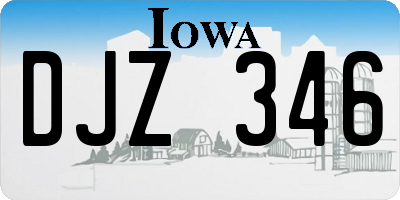 IA license plate DJZ346