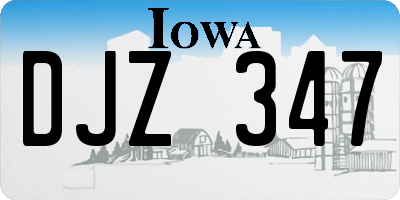 IA license plate DJZ347