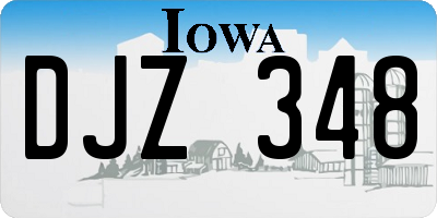 IA license plate DJZ348