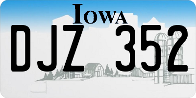 IA license plate DJZ352