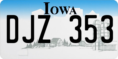 IA license plate DJZ353