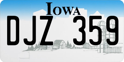 IA license plate DJZ359