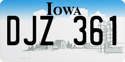IA license plate DJZ361