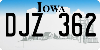 IA license plate DJZ362