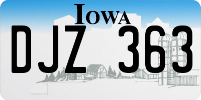 IA license plate DJZ363