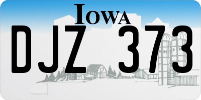 IA license plate DJZ373