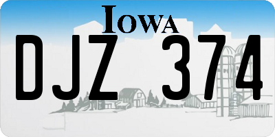 IA license plate DJZ374