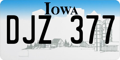 IA license plate DJZ377