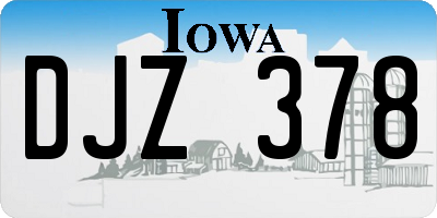 IA license plate DJZ378