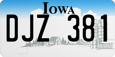 IA license plate DJZ381