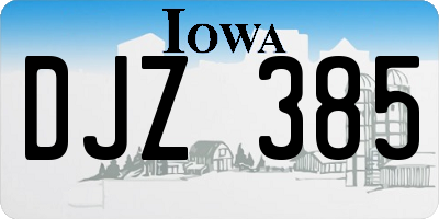 IA license plate DJZ385