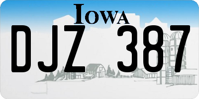 IA license plate DJZ387