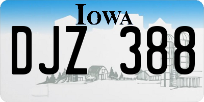 IA license plate DJZ388