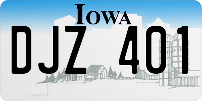 IA license plate DJZ401