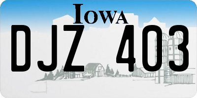 IA license plate DJZ403