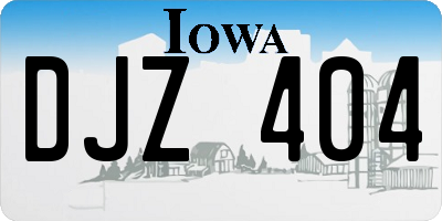 IA license plate DJZ404