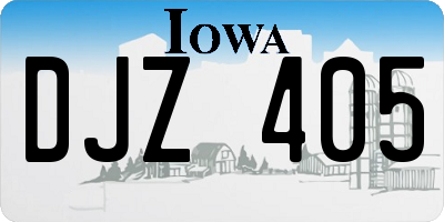 IA license plate DJZ405