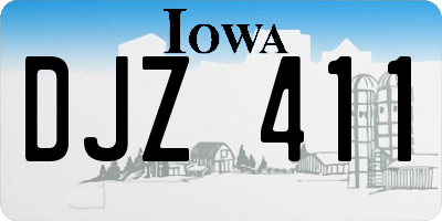 IA license plate DJZ411