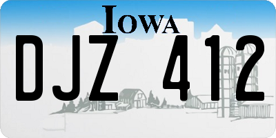 IA license plate DJZ412