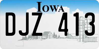IA license plate DJZ413