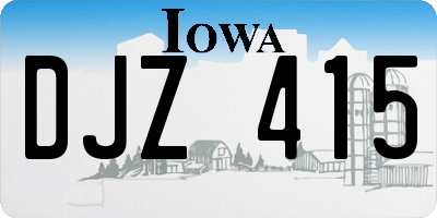 IA license plate DJZ415