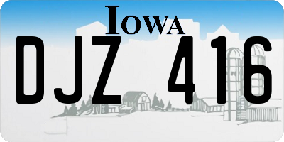 IA license plate DJZ416