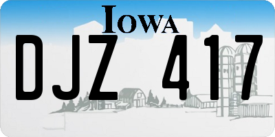 IA license plate DJZ417
