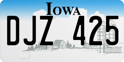 IA license plate DJZ425