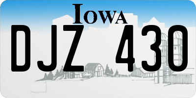 IA license plate DJZ430