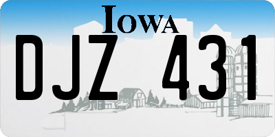 IA license plate DJZ431