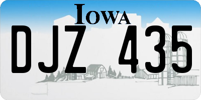 IA license plate DJZ435