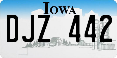 IA license plate DJZ442