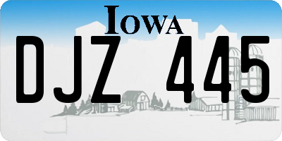 IA license plate DJZ445