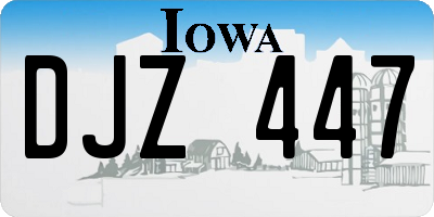 IA license plate DJZ447