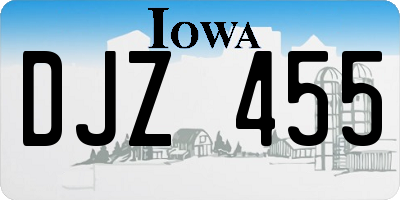 IA license plate DJZ455