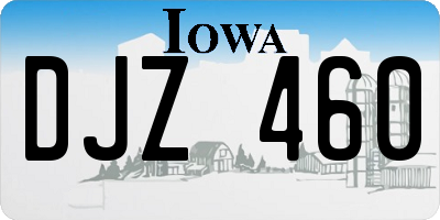 IA license plate DJZ460