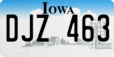 IA license plate DJZ463